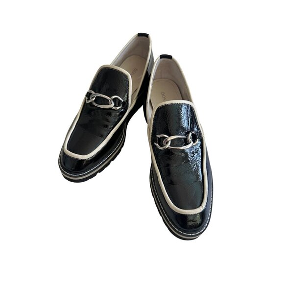 DONALD J PLINER Tabitha Black White Patent Leather Loafers Size 7.5 - Picture 5 of 11